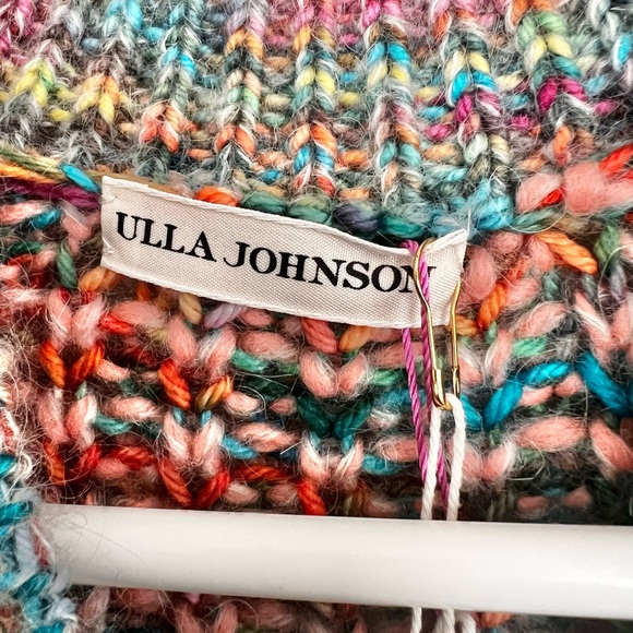 NWT Ulla Johnson Fiora Wool Puff Sleeve Kid Mohair Rainbow Cardigan Size Small - Picture 7 of 10